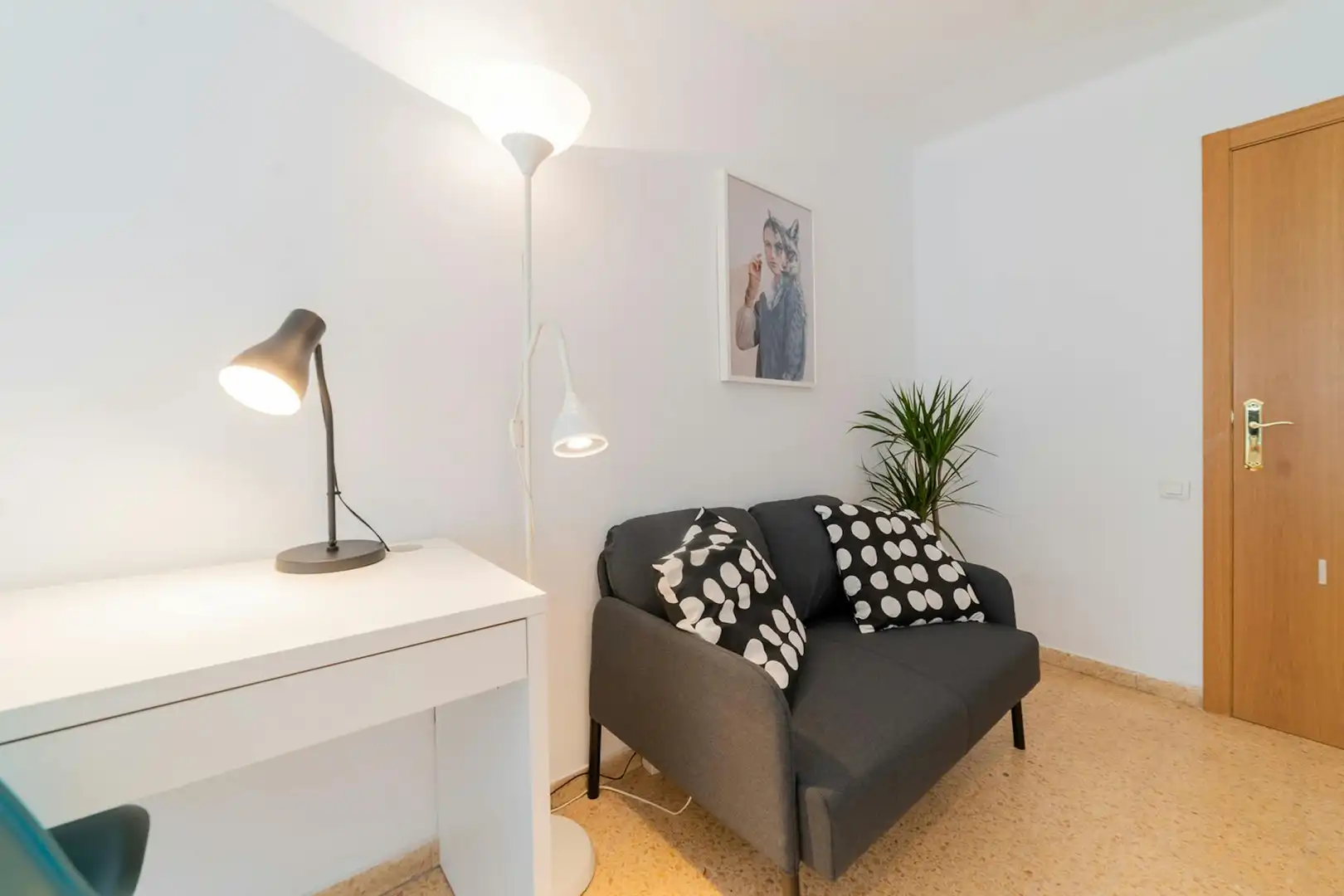 Living room of Flat for share in Valencia  with Furnished, Washing machine and TV