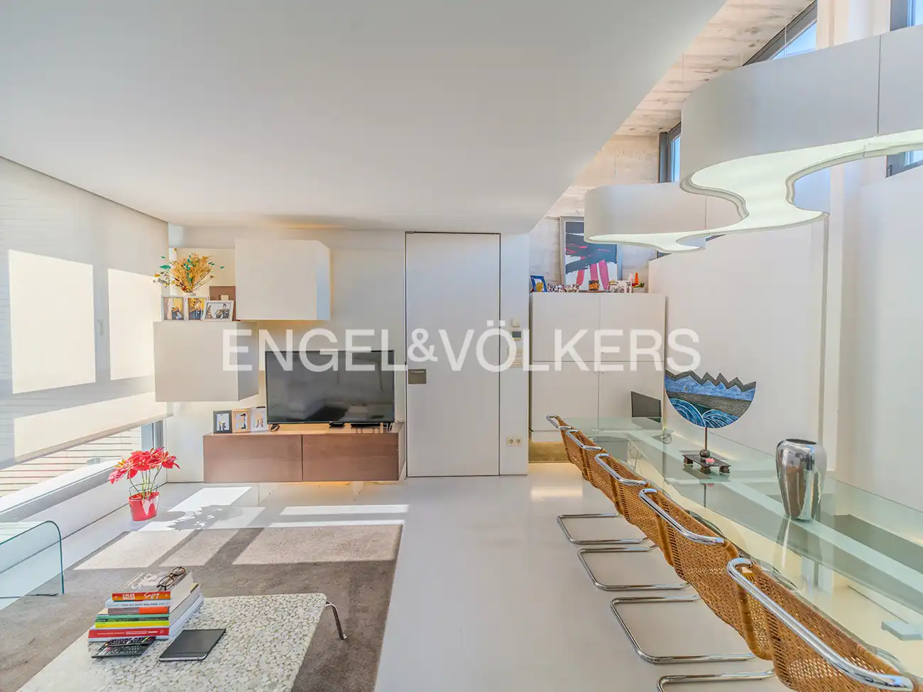 Wohnzimmer von Dachboden zum Verkauf in Elche / Elx mit Klimaanlage, Heizung und Terrasse