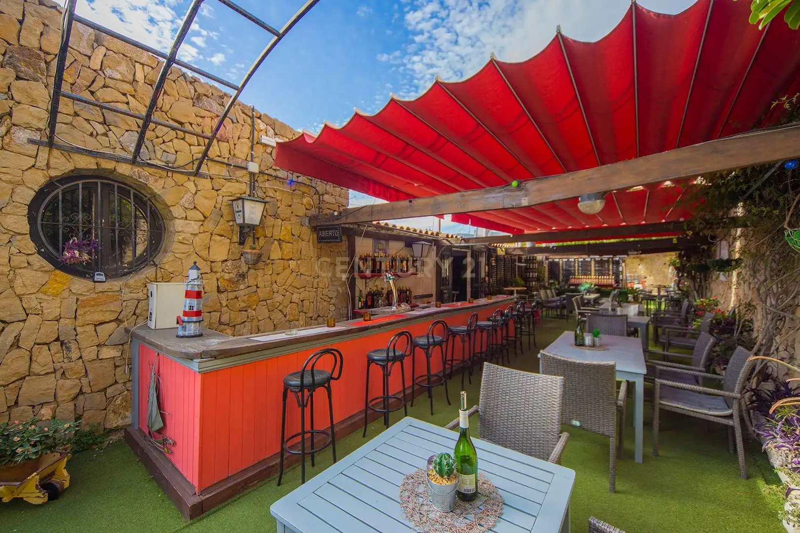Terrasse von Geschaftsraum zur Miete in Calpe / Calp mit Klimaanlage, Möbliert und Internet