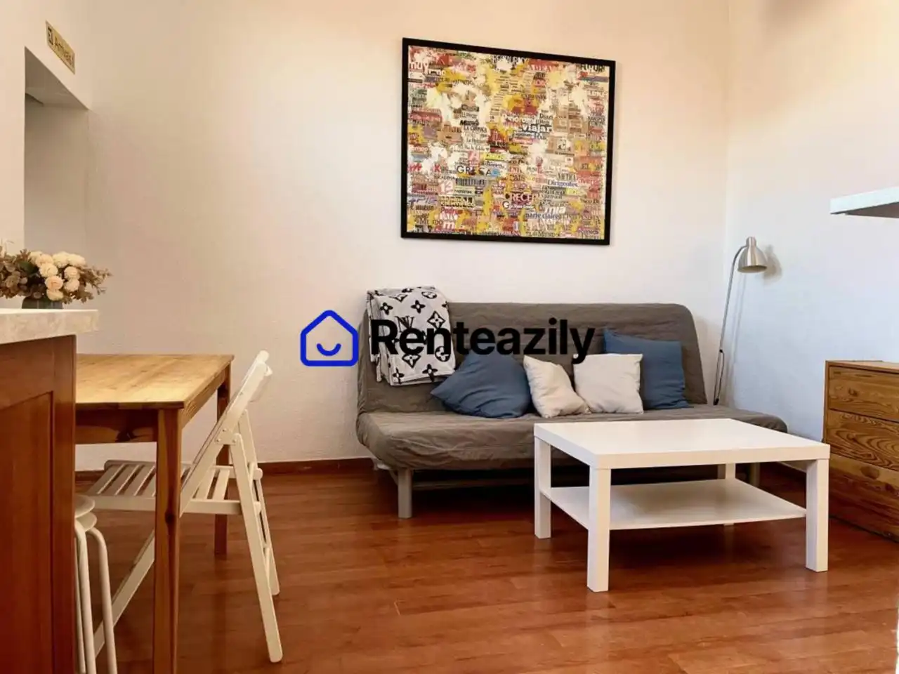 Sala d'estar de Apartament de lloguer en Madrid amb Aire condicionat, Moblat i Rentadora
