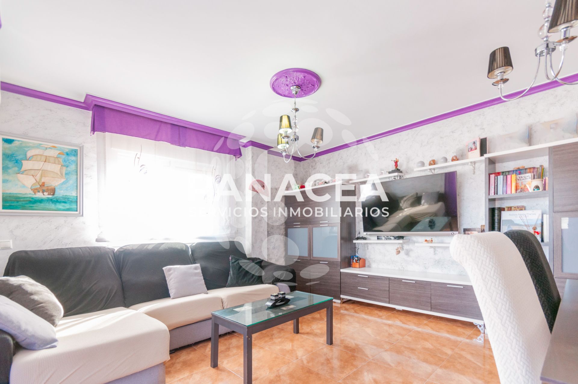 Living room of Flat for sale in Roquetas de Mar  with Furnished, Washing machine and Microwave