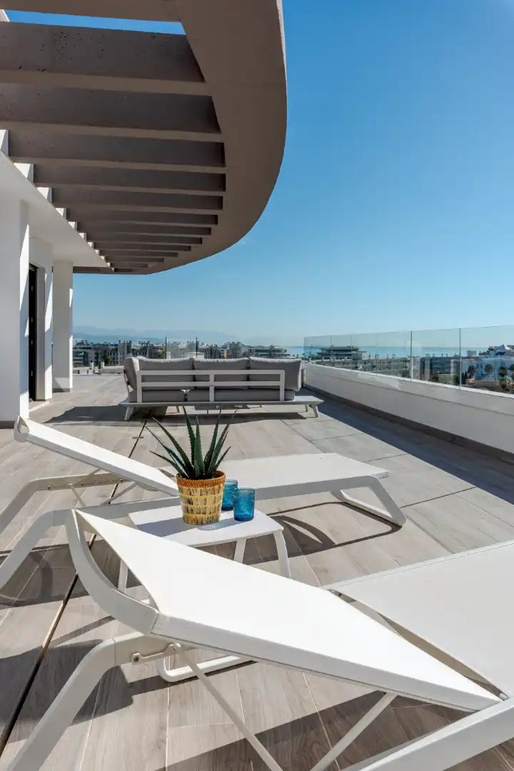 Terrasse von Dachboden zum Verkauf in Torremolinos mit Klimaanlage, Heizung und Terrasse