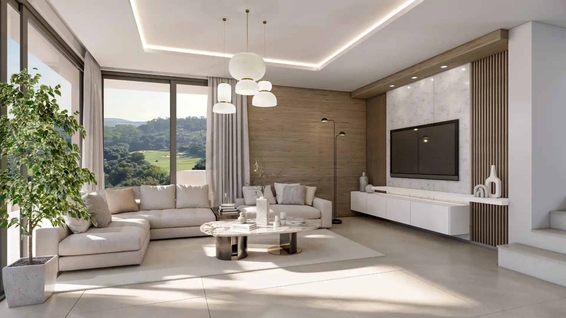 Sala de estar de Casa o chalet en venta en Sotogrande con Aire acondicionado, Jardín privado y Piscina