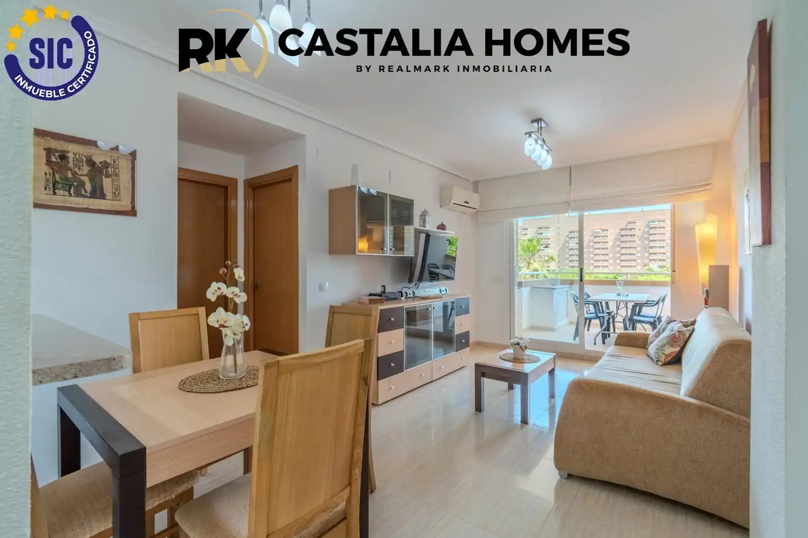 Sala d'estar de Apartament en venda en Oropesa del Mar / Orpesa amb Aire condicionat, Jardí privat i Terrassa