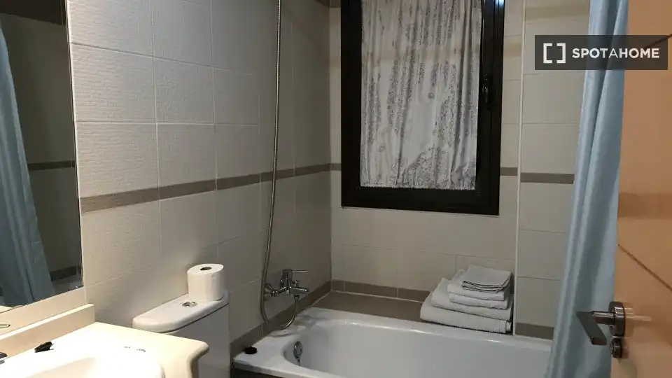 Bathroom of Flat for share in Madrid  with Air Conditioner, Terrace and Furnished