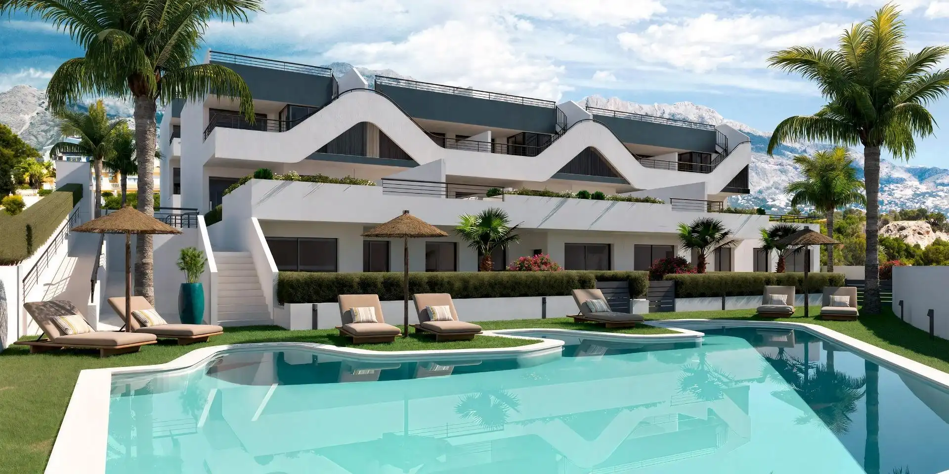 Piscina de Apartament en venda en L'Alfàs del Pi amb Jardí privat, Terrassa i Piscina
