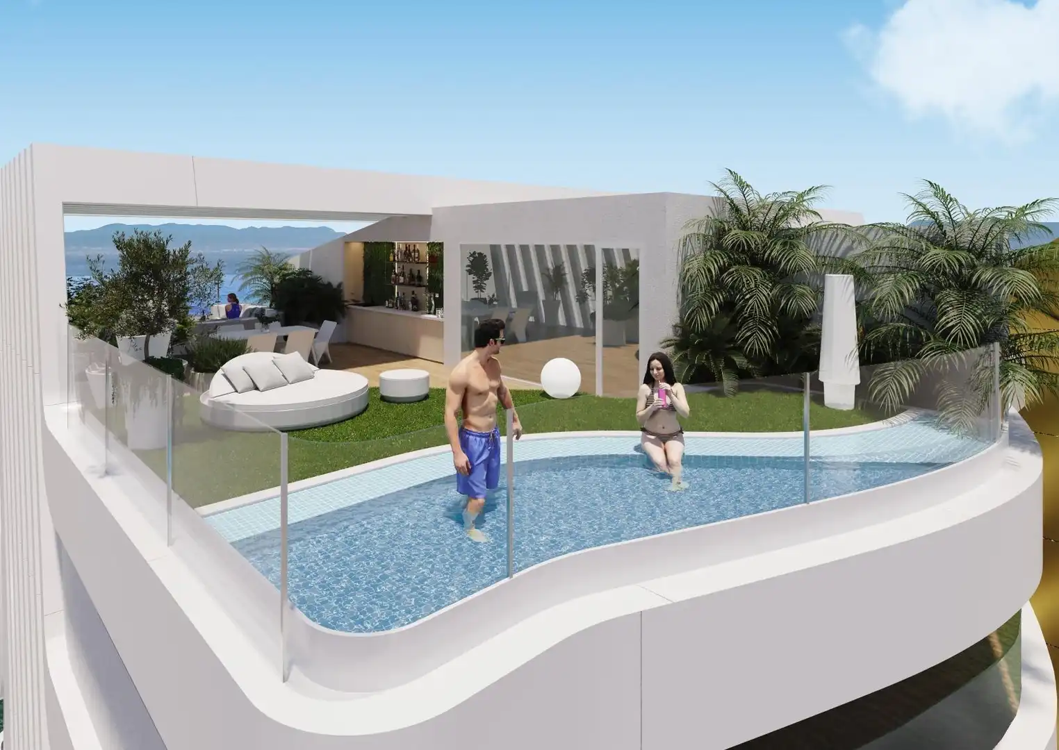 Piscina de Apartament en venda en La Manga del Mar Menor