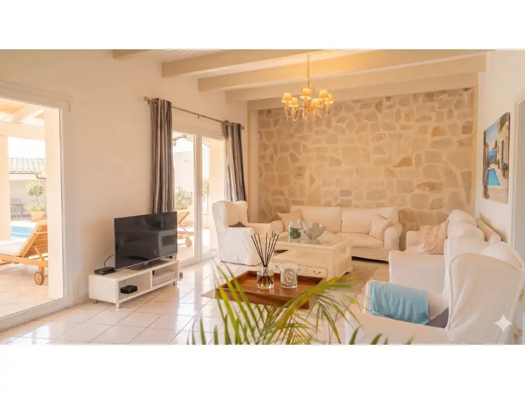 Wohnzimmer von Haus oder Chalet zum Verkauf in Llucmajor mit Klimaanlage, Privatgarten und Terrasse
