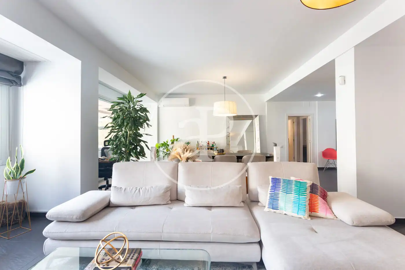 Living room of Flat for rent in Barcelona  with Air Conditioner, Heating and Private garden