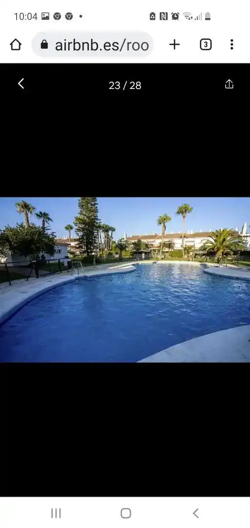 Piscina de Apartamento de alquiler en Rota con Aire acondicionado, Jardín privado y Piscina