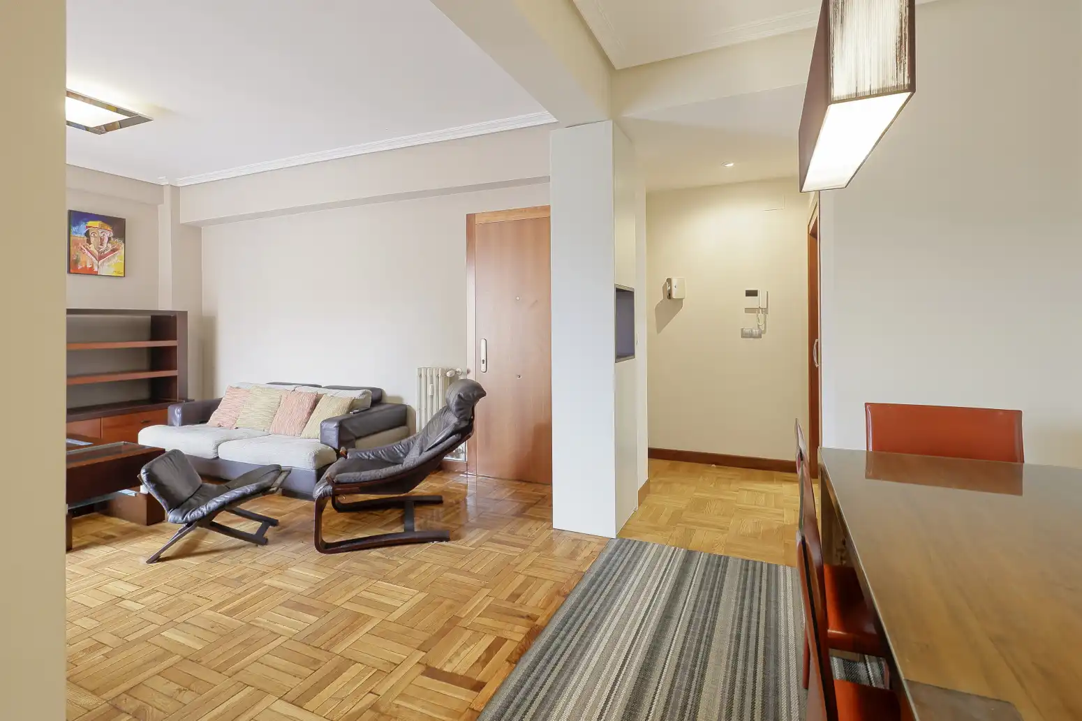 Living room of Flat for sale in Gijón   with Heating, Parquet flooring and Terrace