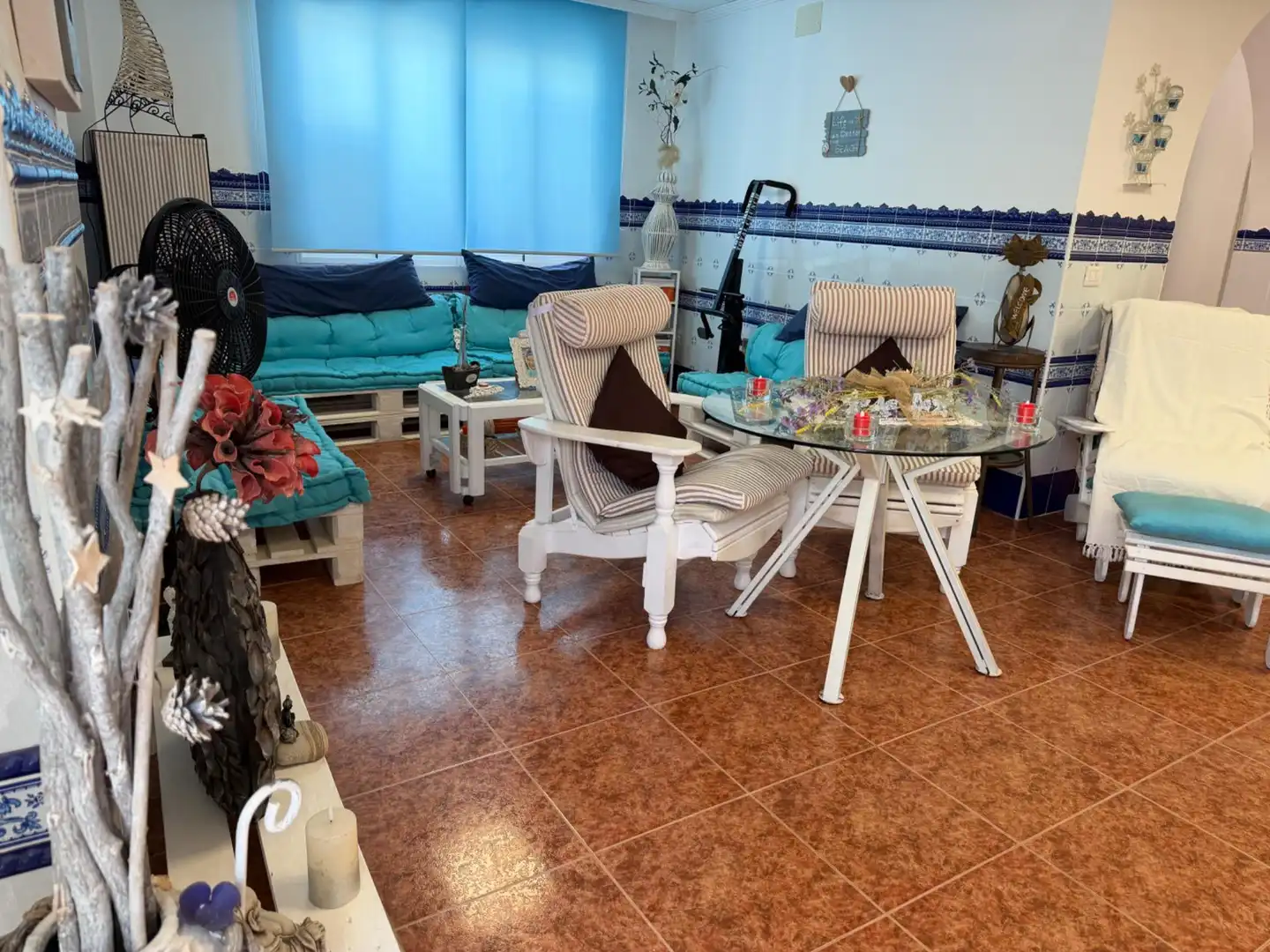 Living room of Ground floor for sale in Chilches / Xilxes  with Private garden, Terrace and Furnished