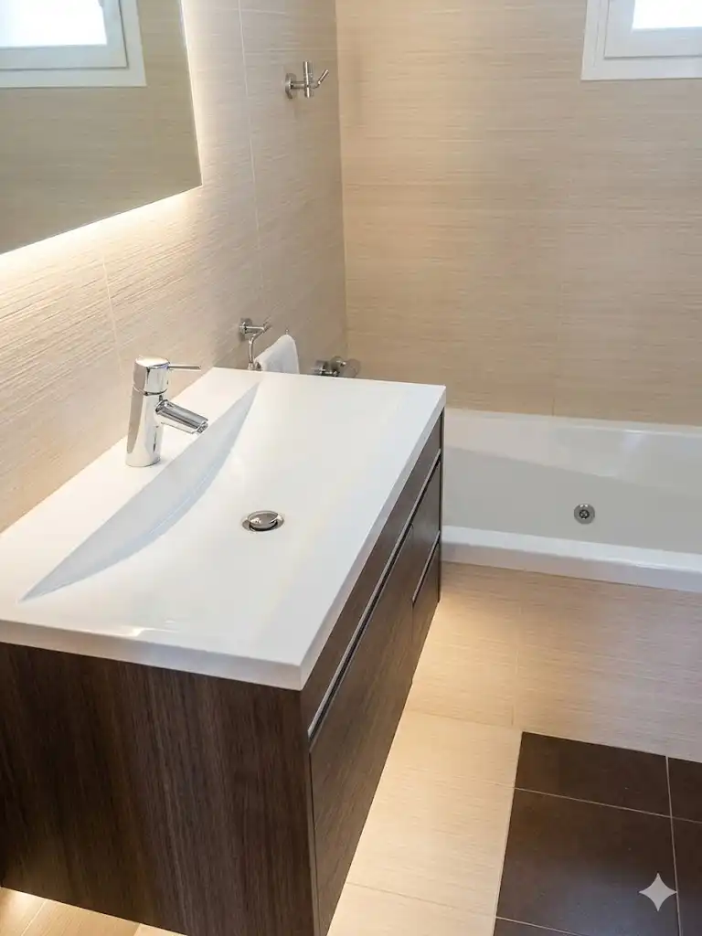Badezimmer von Maisonette zum Verkauf in Terrassa mit Heizung, Parkett und Terrasse