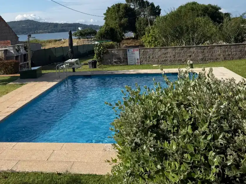 Swimming pool of Flat for rent in Sanxenxo  with Private garden, Parquet flooring and Storage room