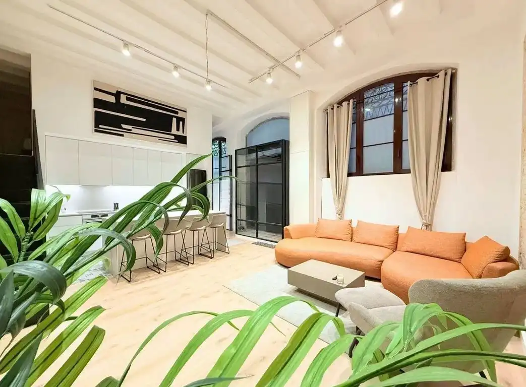 Sala d'estar de Dúplex en venda en Barcelona amb Aire condicionat, Calefacció i Moblat