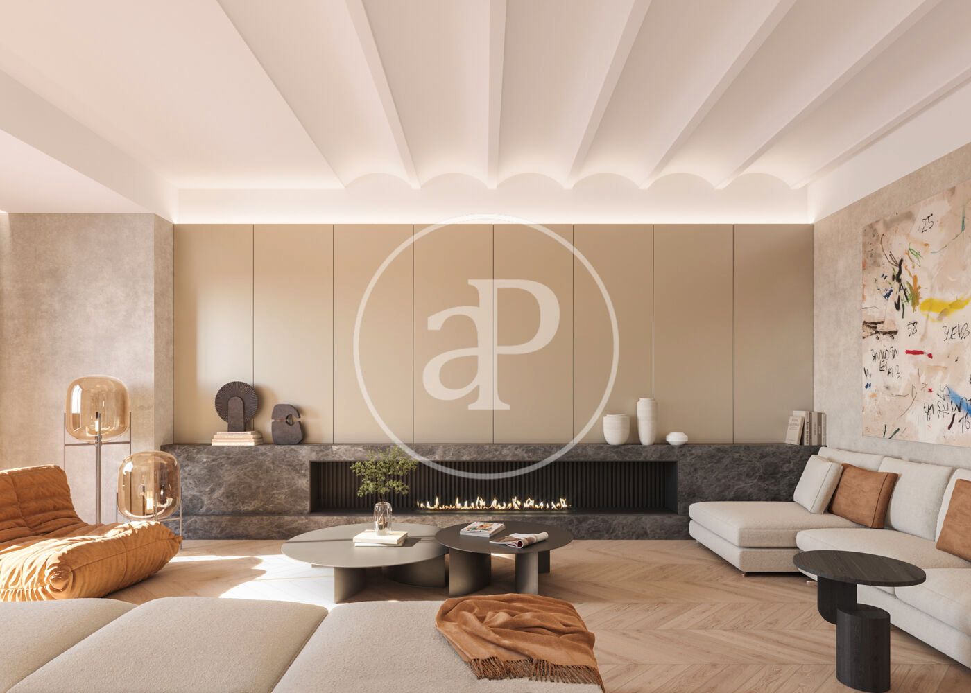 Living room of Flat for sale in  Barcelona Capital  with Air Conditioner, Heating and Balcony