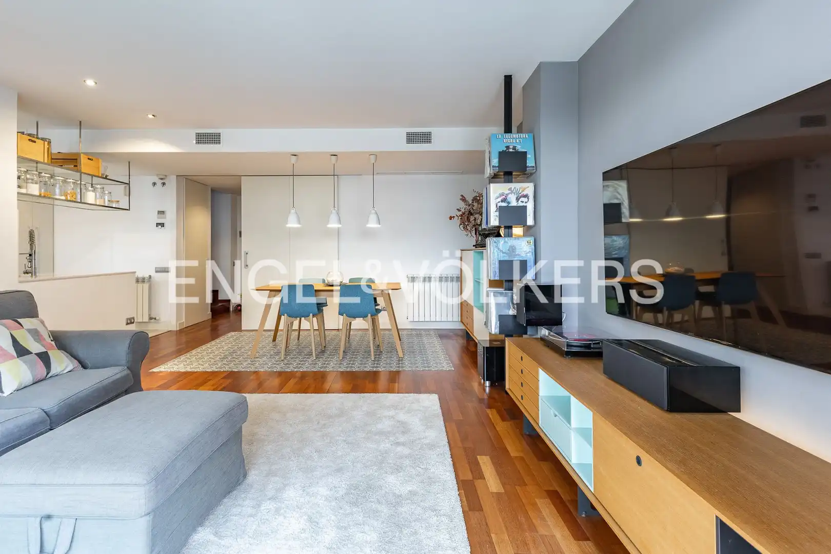 Sala de estar de Piso en venta en Sant Cugat del Vallès con Aire acondicionado, Calefacción y Jardín privado