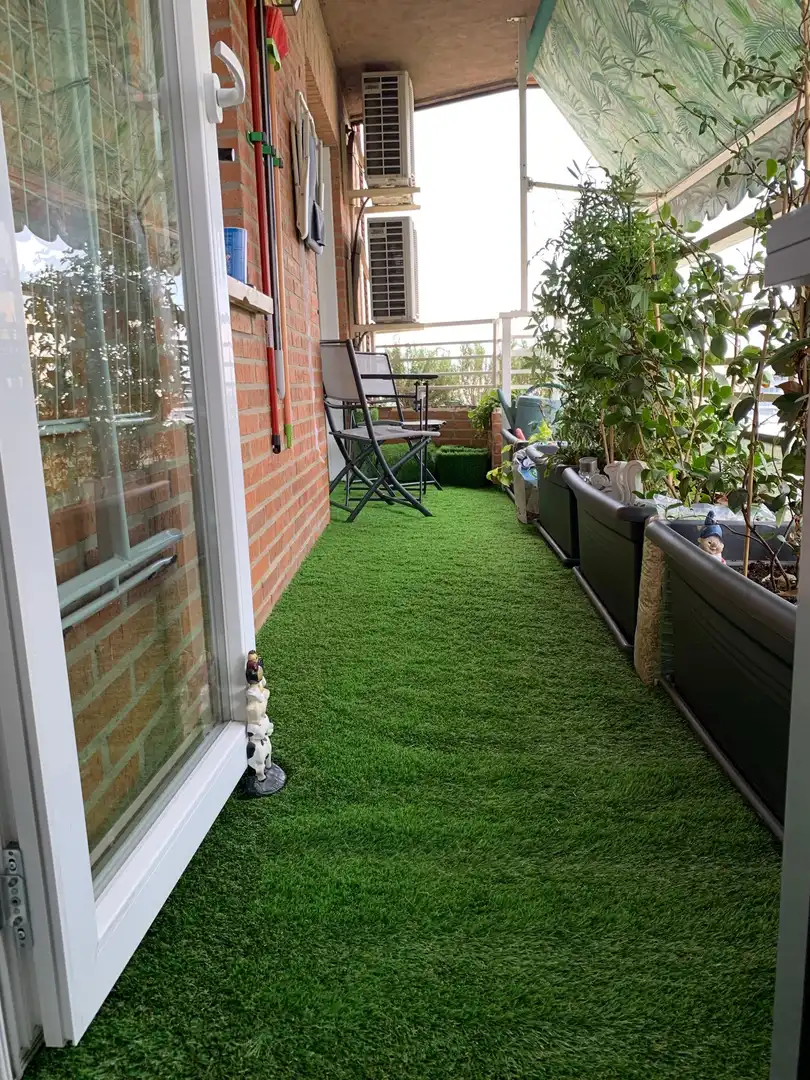 Balcony of Flat for sale in Madrid  with Air Conditioner, Parquet flooring and Storage room