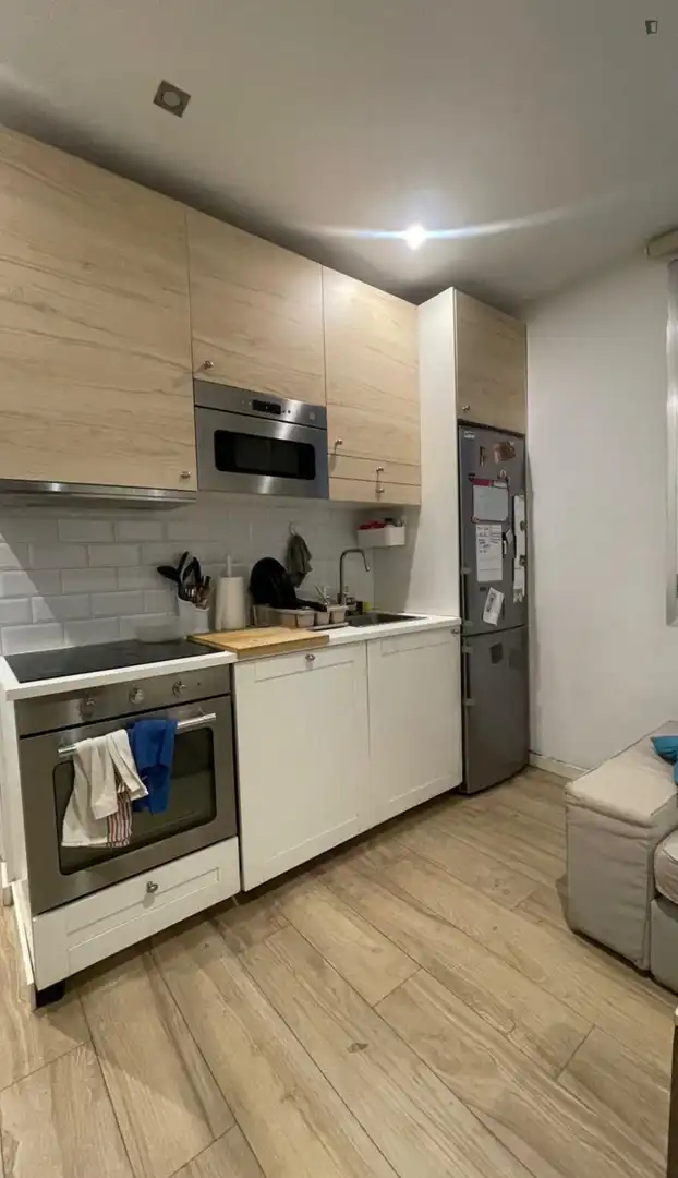 Cocina de Apartamento de alquiler en  Madrid Capital con Amueblado, Horno y Lavadora