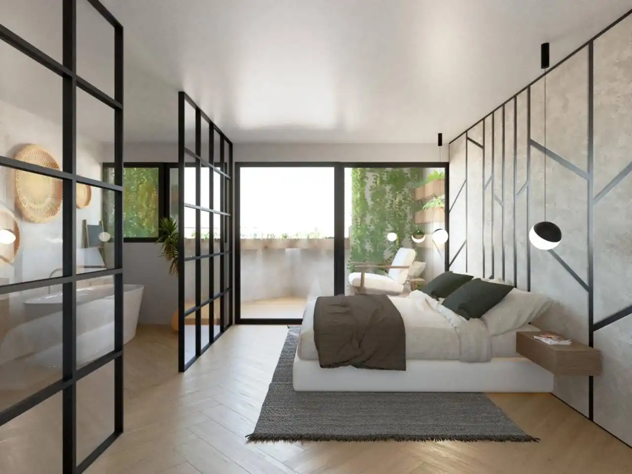 Schlafzimmer von Maisonette zum Verkauf in  Barcelona Capital mit Heizung, Parkett und Terrasse