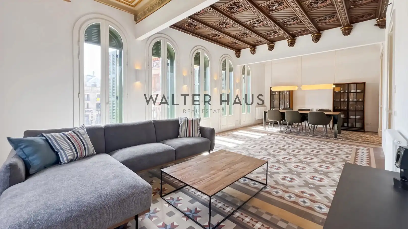 Sala de estar de Piso de alquiler en Barcelona con Aire acondicionado, Calefacción y Terraza