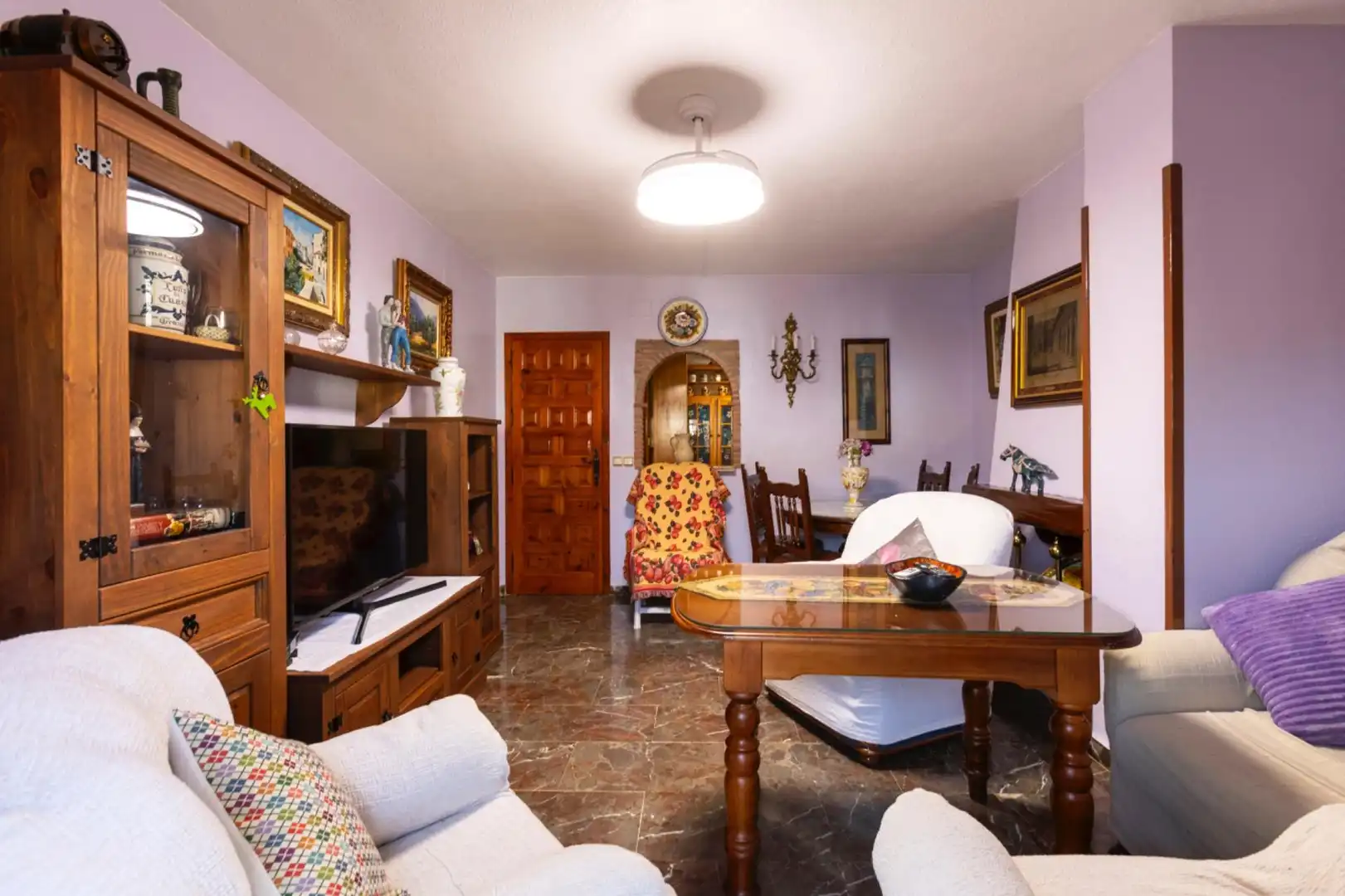 Wohnzimmer von Wohnung zum Verkauf in Almuñécar mit Klimaanlage, Privatgarten und Terrasse