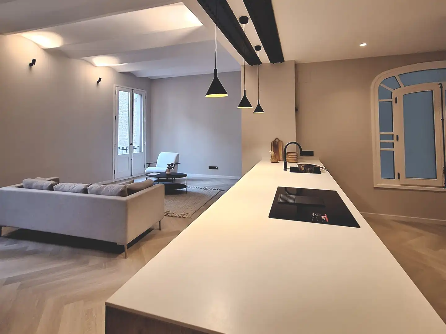 Kitchen of Flat for sale in  Barcelona Capital  with Air Conditioner, Heating and Balcony