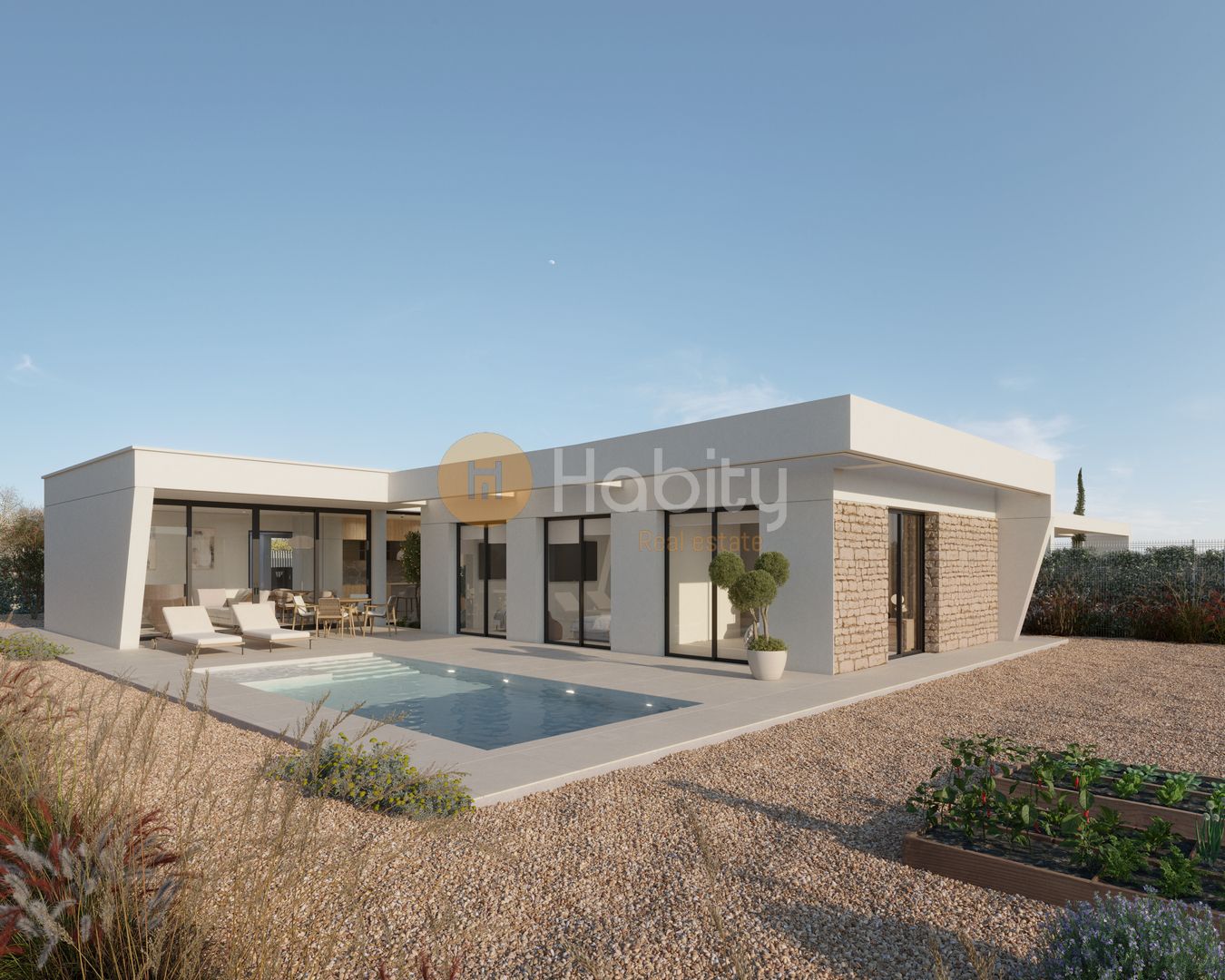 Vista exterior de Casa o xalet en venda en Fuente Álamo de Murcia amb Aire condicionat, Calefacció i Jardí privat