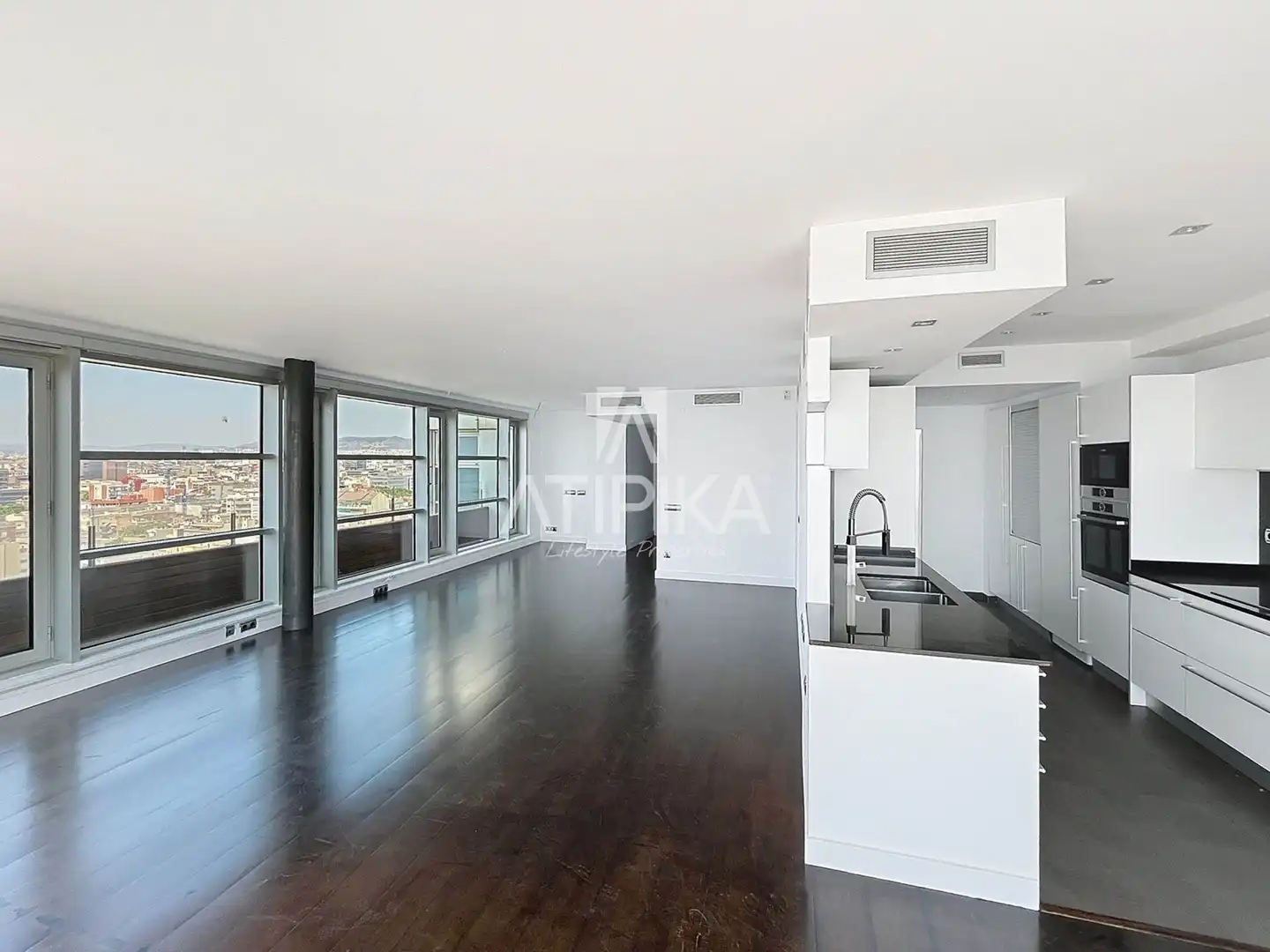 Sala de estar de Ático en venta en Barcelona con Aire acondicionado, Parquet y Terraza