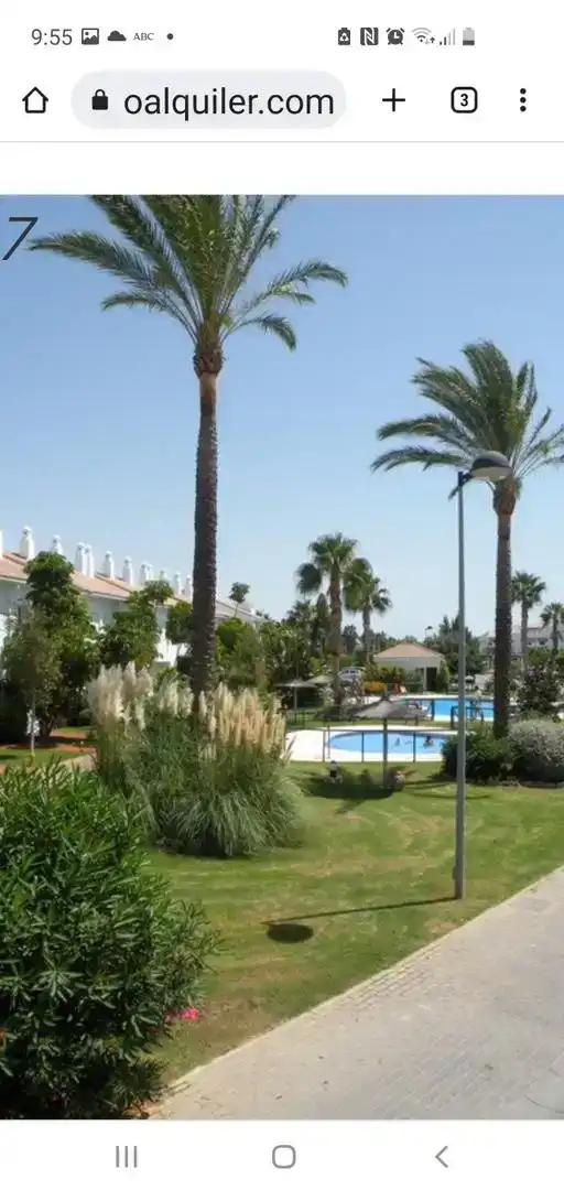 Jardín de Apartamento de alquiler en Rota con Aire acondicionado, Jardín privado y Piscina