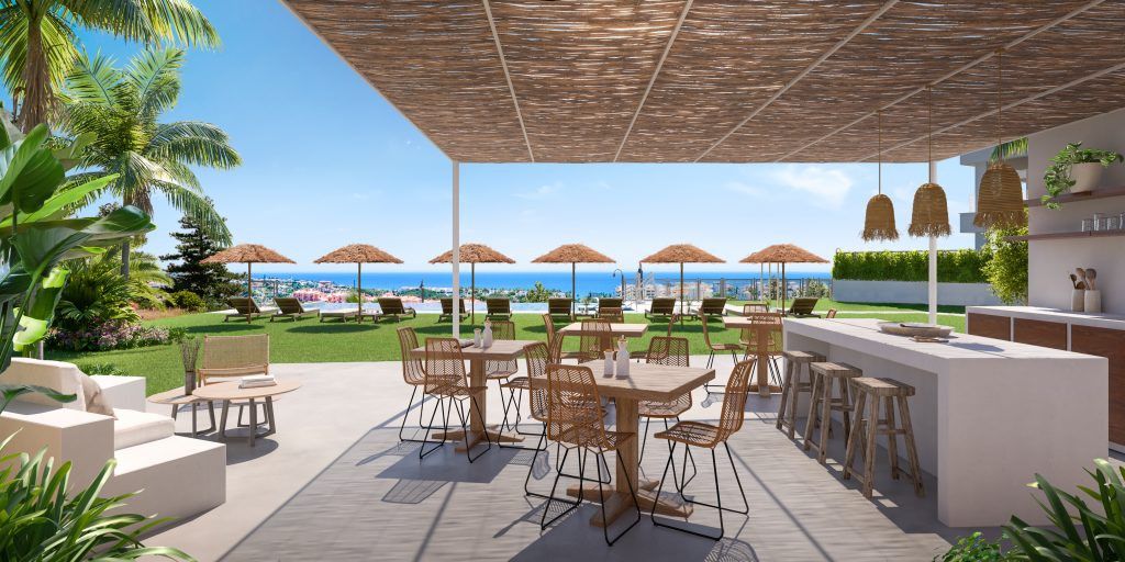 Terrasse von Erdgeschoss zum Verkauf in Mijas mit Klimaanlage, Privatgarten und Terrasse