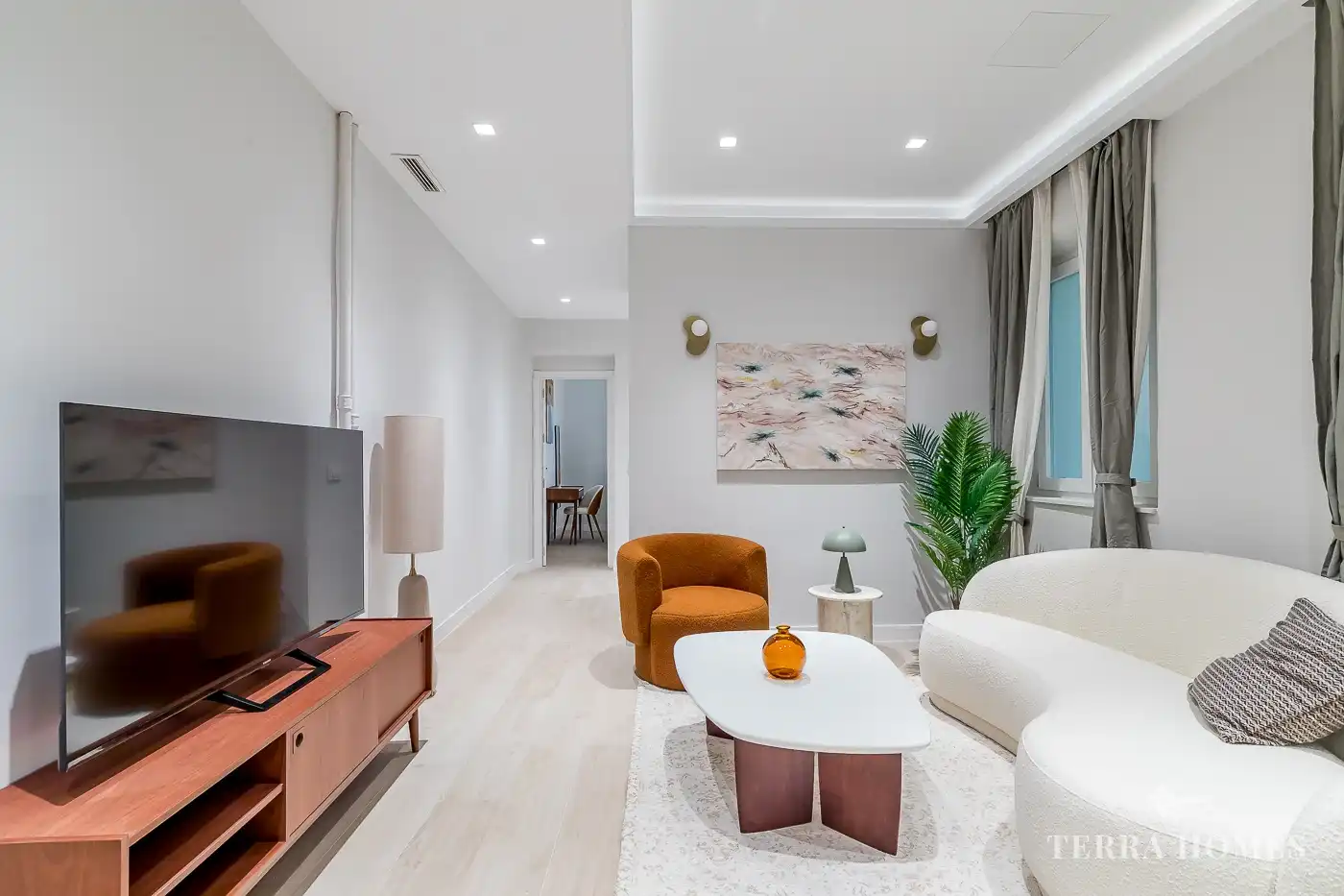 Sala de estar de Apartamento de alquiler en Madrid con Aire acondicionado, Amueblado y Internet