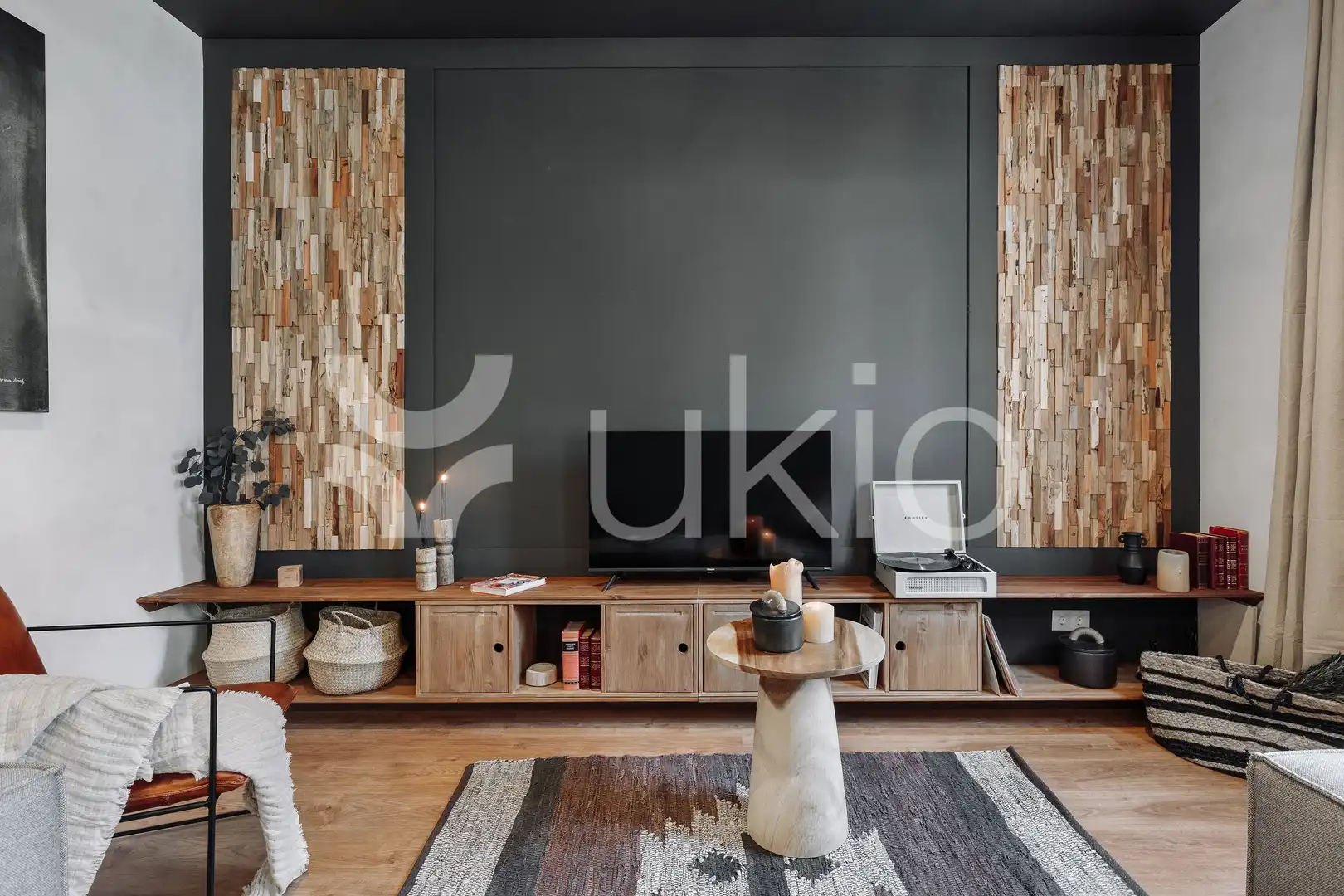 Sala de estar de Apartamento de alquiler en  Barcelona Capital con Aire acondicionado, Calefacción y Amueblado
