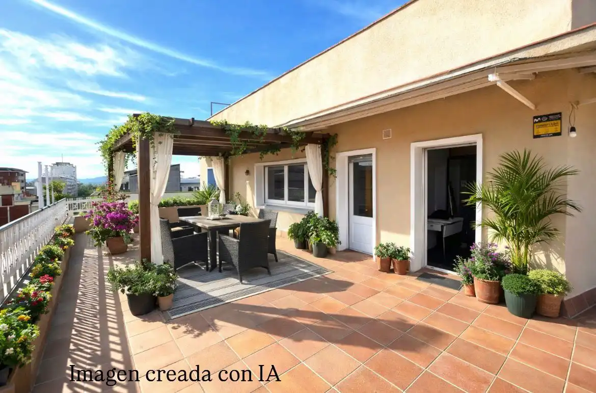 Garten von Dachboden zum Verkauf in Mollet del Vallès mit Heizung, Terrasse und Alarm