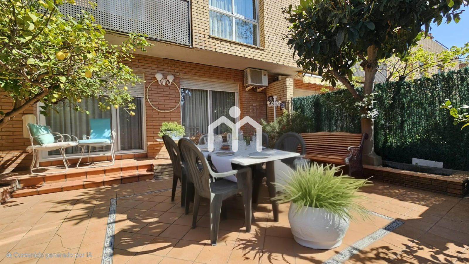 Terrace of Single-family semi-detached for sale in Badalona  with Air Conditioner, Heating and Parquet flooring