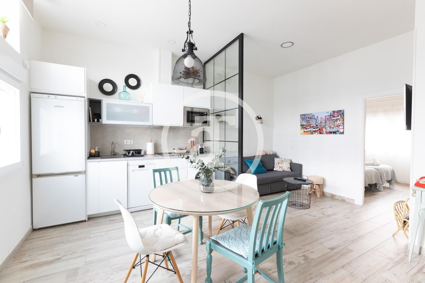 Kitchen of Flat to rent in  Madrid Capital  with Air Conditioner, Heating and Furnished