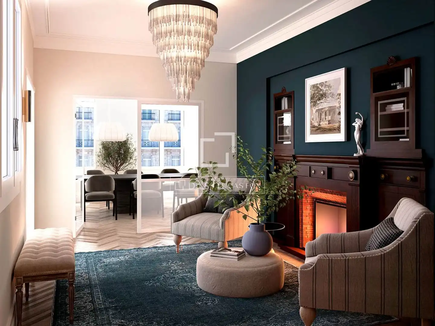 Living room of Flat for sale in Barcelona  with Air Conditioner, Heating and Parquet flooring