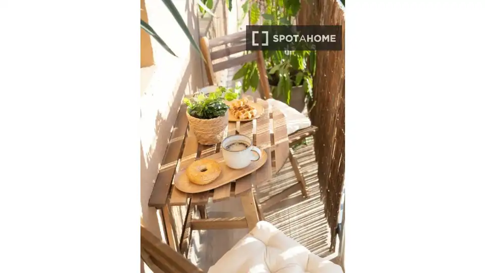 Balcony of Flat for rent in Valencia  with Air Conditioner, Heating and Furnished