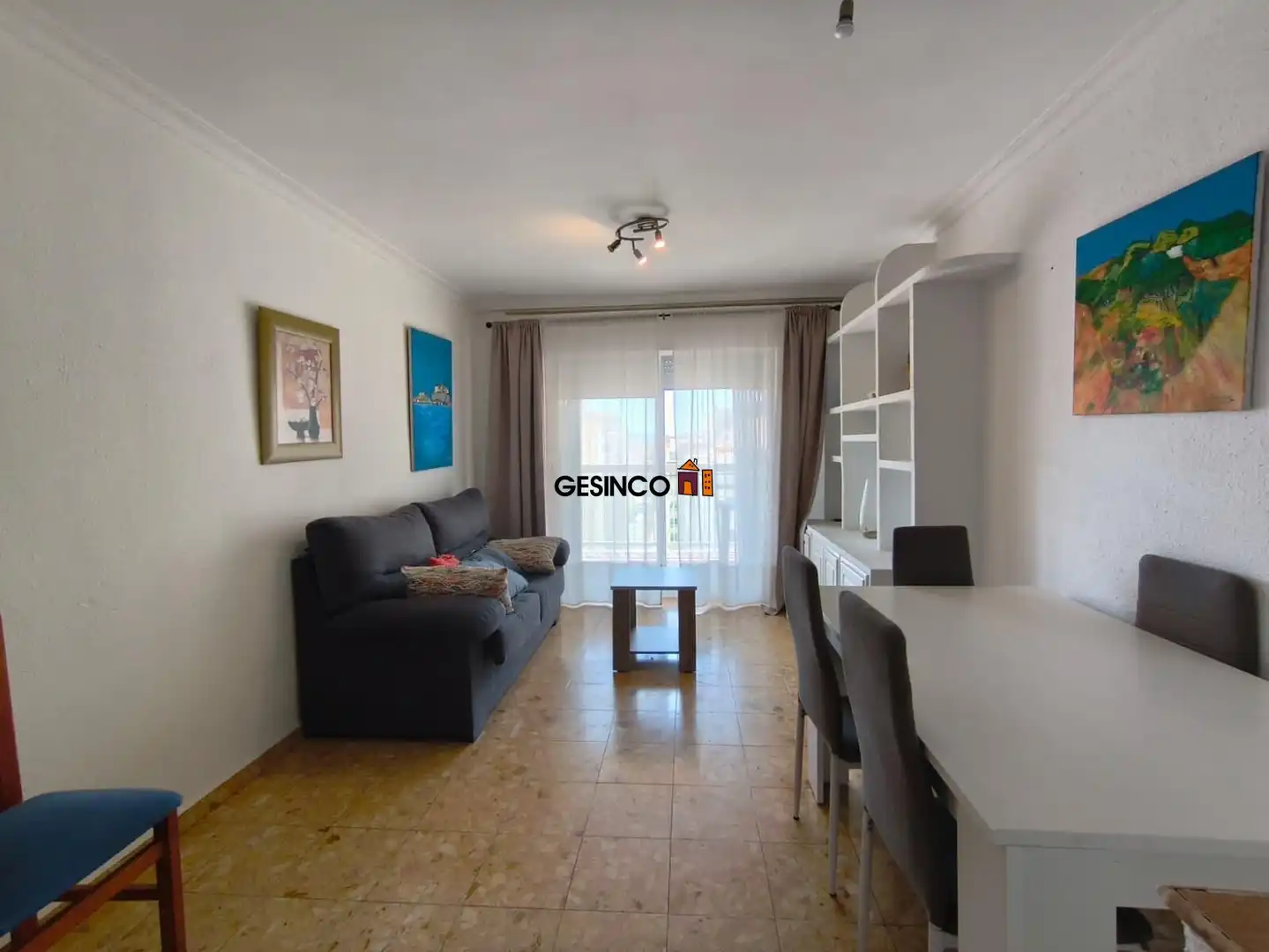 Sala d'estar de Àtic de lloguer en Gandia amb Terrassa, Moblat i Piscina comunitària