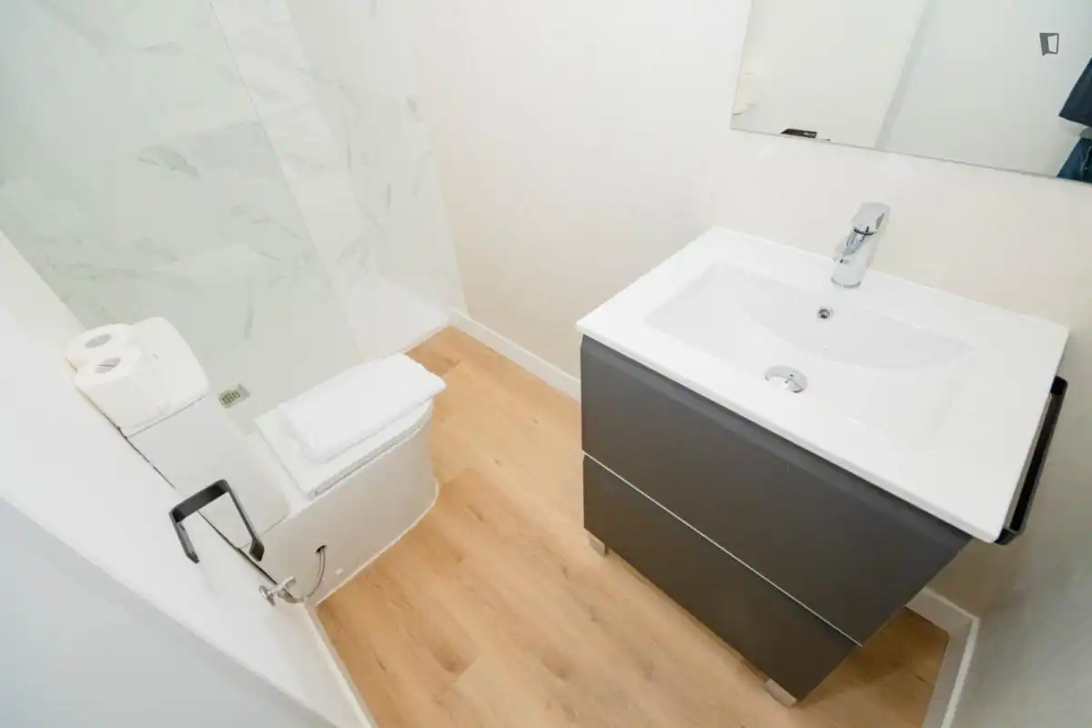 Badezimmer von Wohnungen zur Miete in Madrid mit Klimaanlage, Möbliert und Waschmaschine