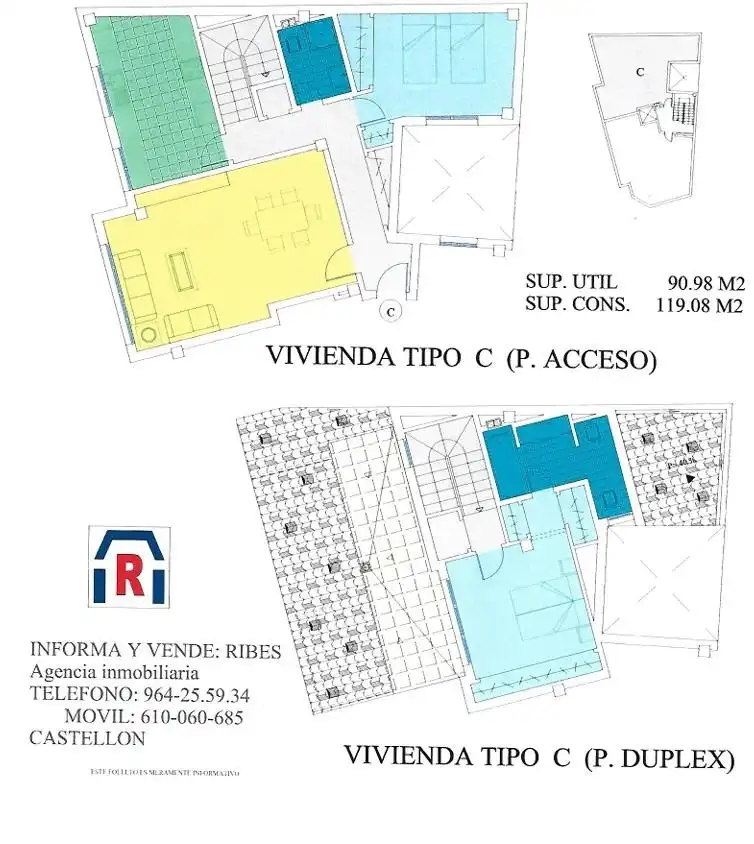 Ático en venta en Castellón de la Plana / Castelló de la Plana con Aire acondicionado, Calefacción y Terraza