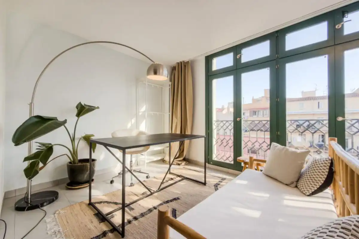 Habitación de Apartamento de alquiler en Barcelona con Aire acondicionado, Calefacción y Amueblado
