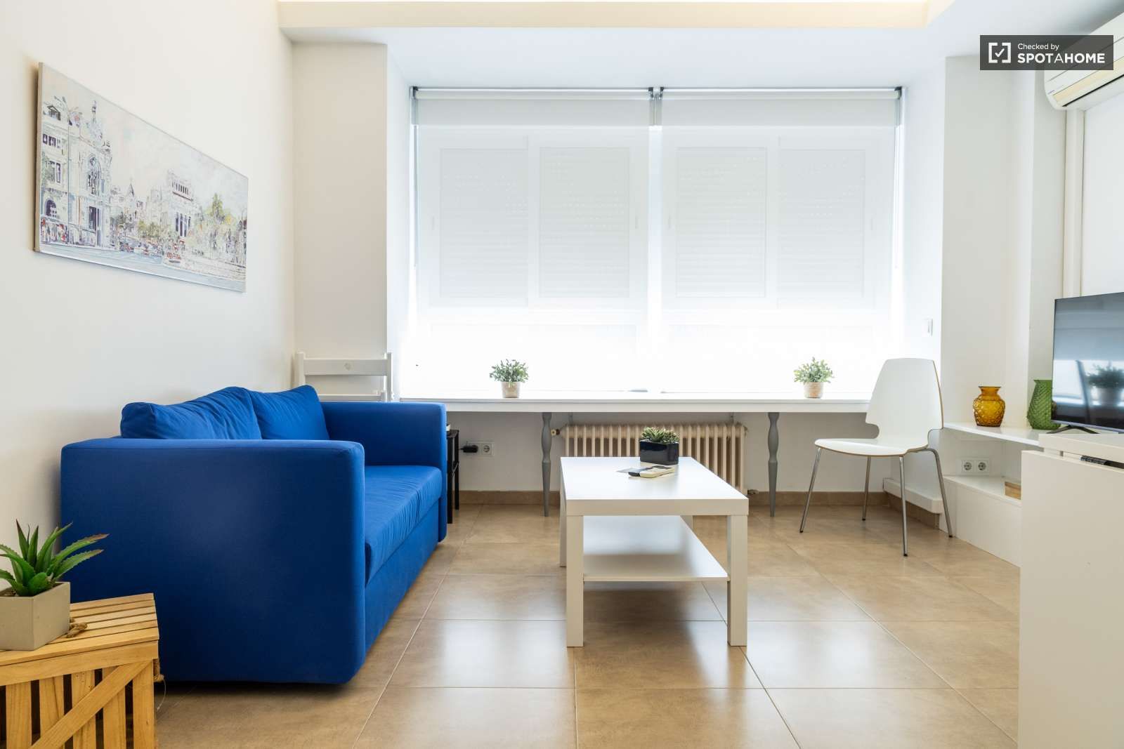 Sala d'estar de Apartament per a compartir en  Madrid Capital amb Aire condicionat i Terrassa