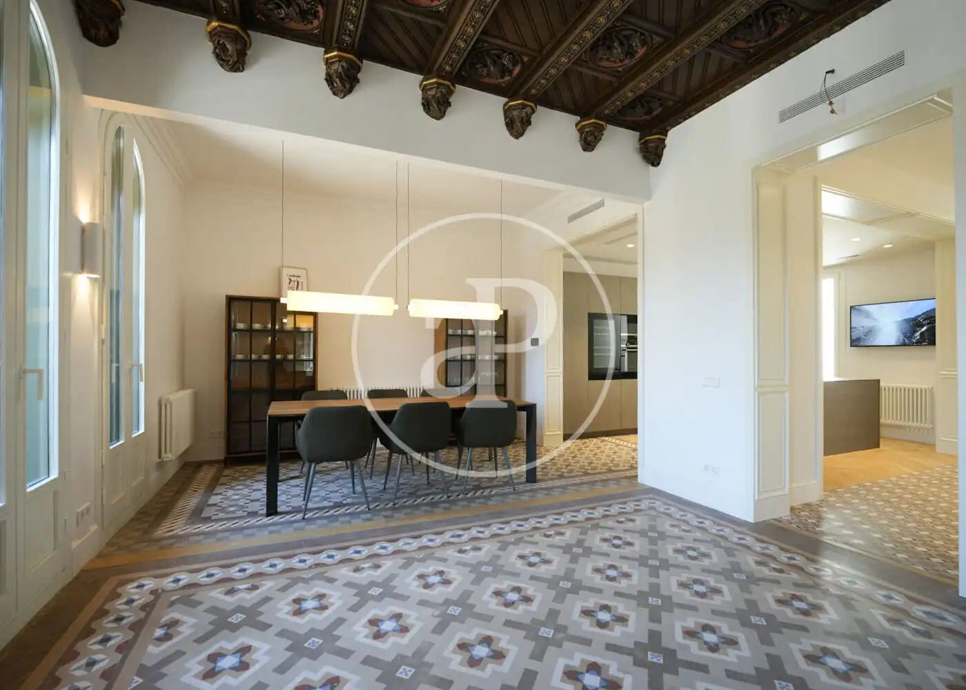 Comedor de Piso de alquiler en Barcelona con Aire acondicionado, Calefacción y Amueblado