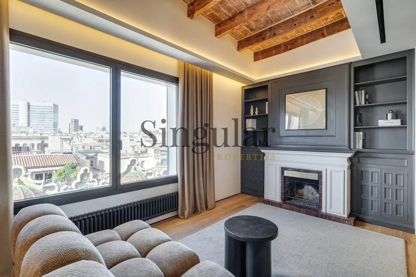 Sala de estar de Piso en venta en Barcelona con Calefacción, Terraza y Balcón