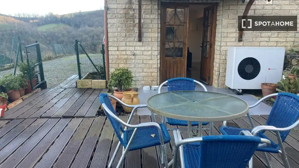 Terrassa de Estudi per a compartir en Aia amb Aire condicionat, Terrassa i Moblat