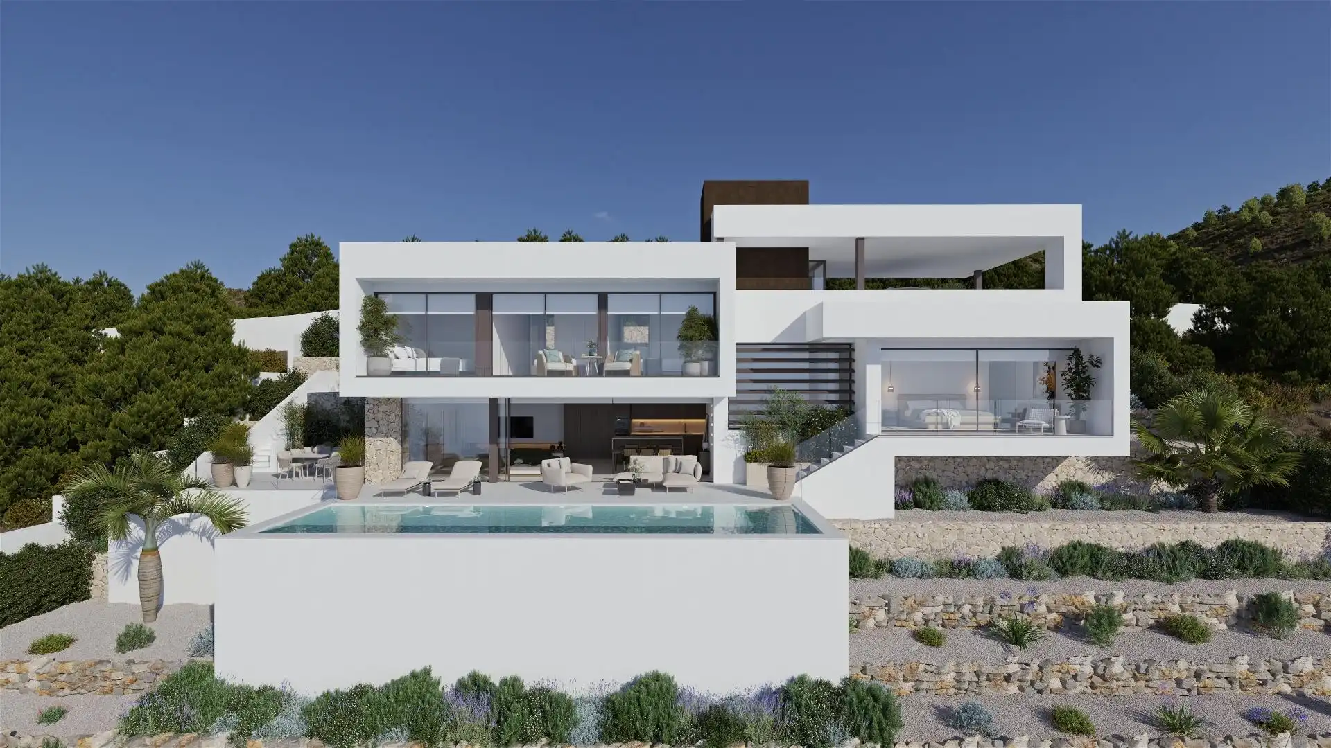 Vista exterior de Casa o xalet en venda en Altea amb Jardí privat, Terrassa i Alarma