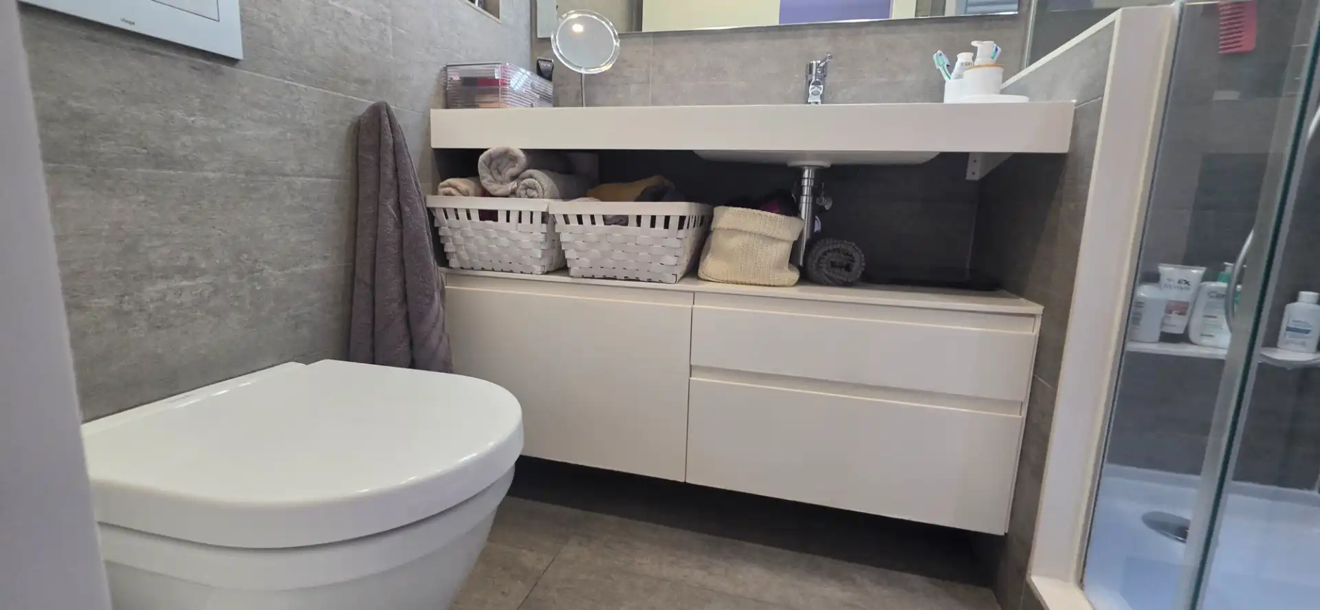 Badezimmer von Wohnung zum Verkauf in Sant Adrià de Besòs mit Klimaanlage, Heizung und Parkett