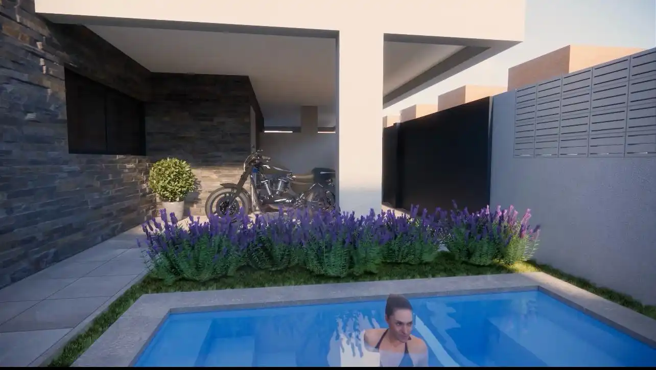 Piscina de Casa adosada en venta en Huércal de Almería con Jardín privado y Terraza
