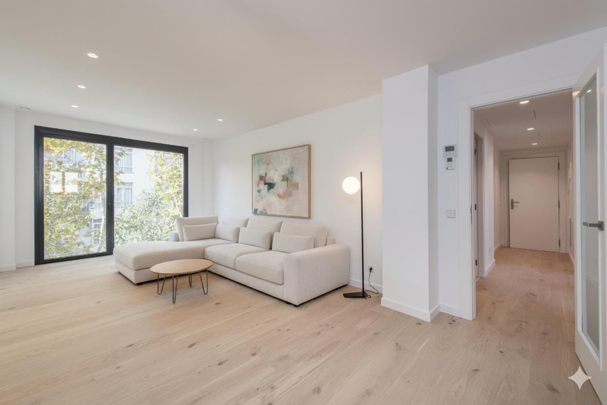 Living room of Flat to rent in  Palma de Mallorca  with Air Conditioner, Parquet flooring and Terrace